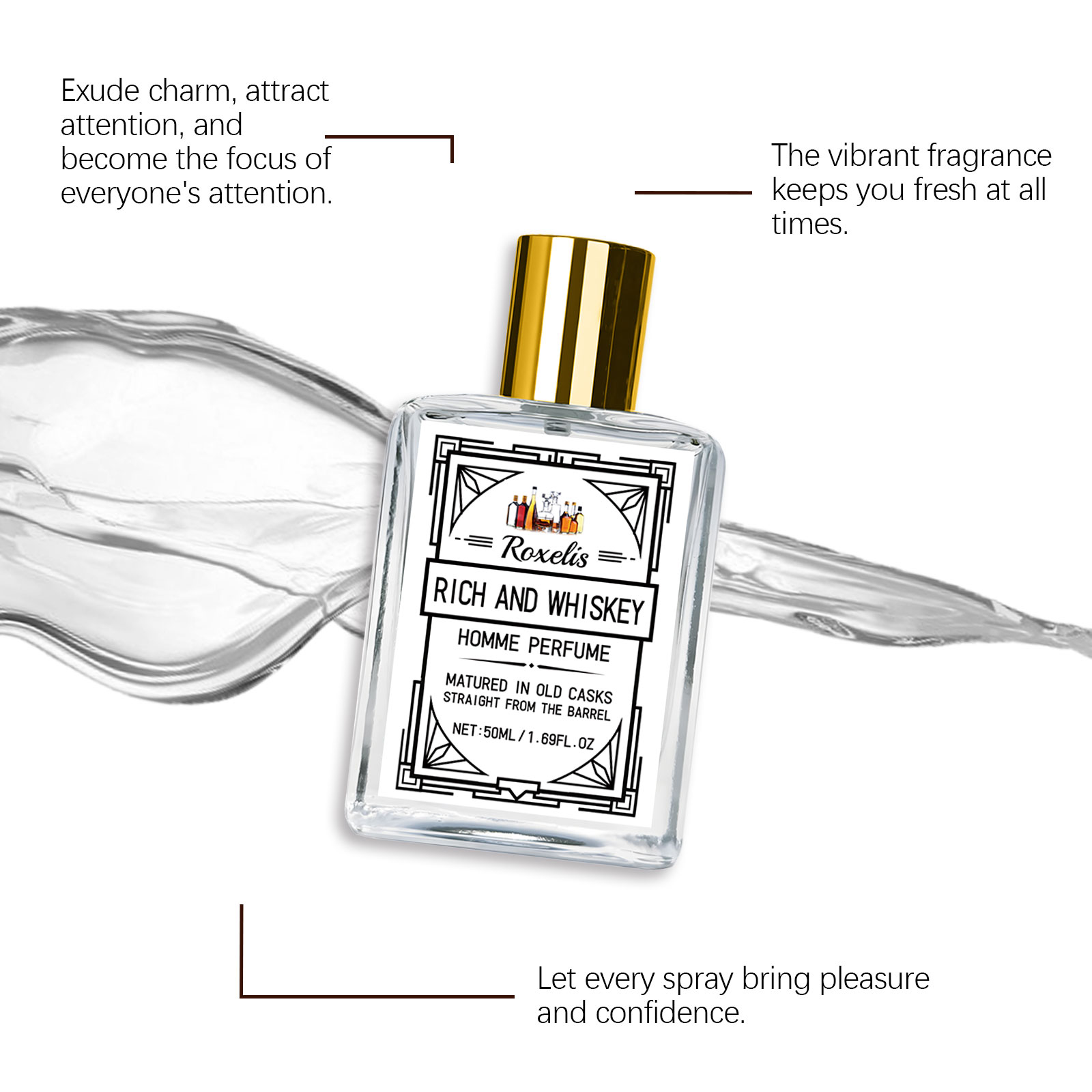 Roxelis 50ml Charm Whisky Men' - Perfume Fragrance Vanilla recension och pris